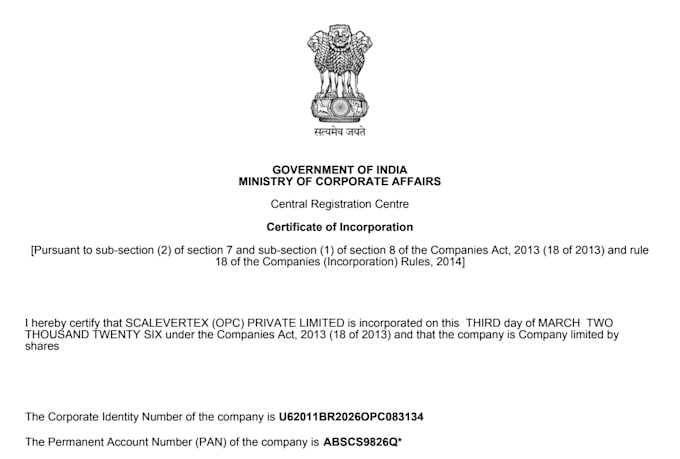 provide company registration services